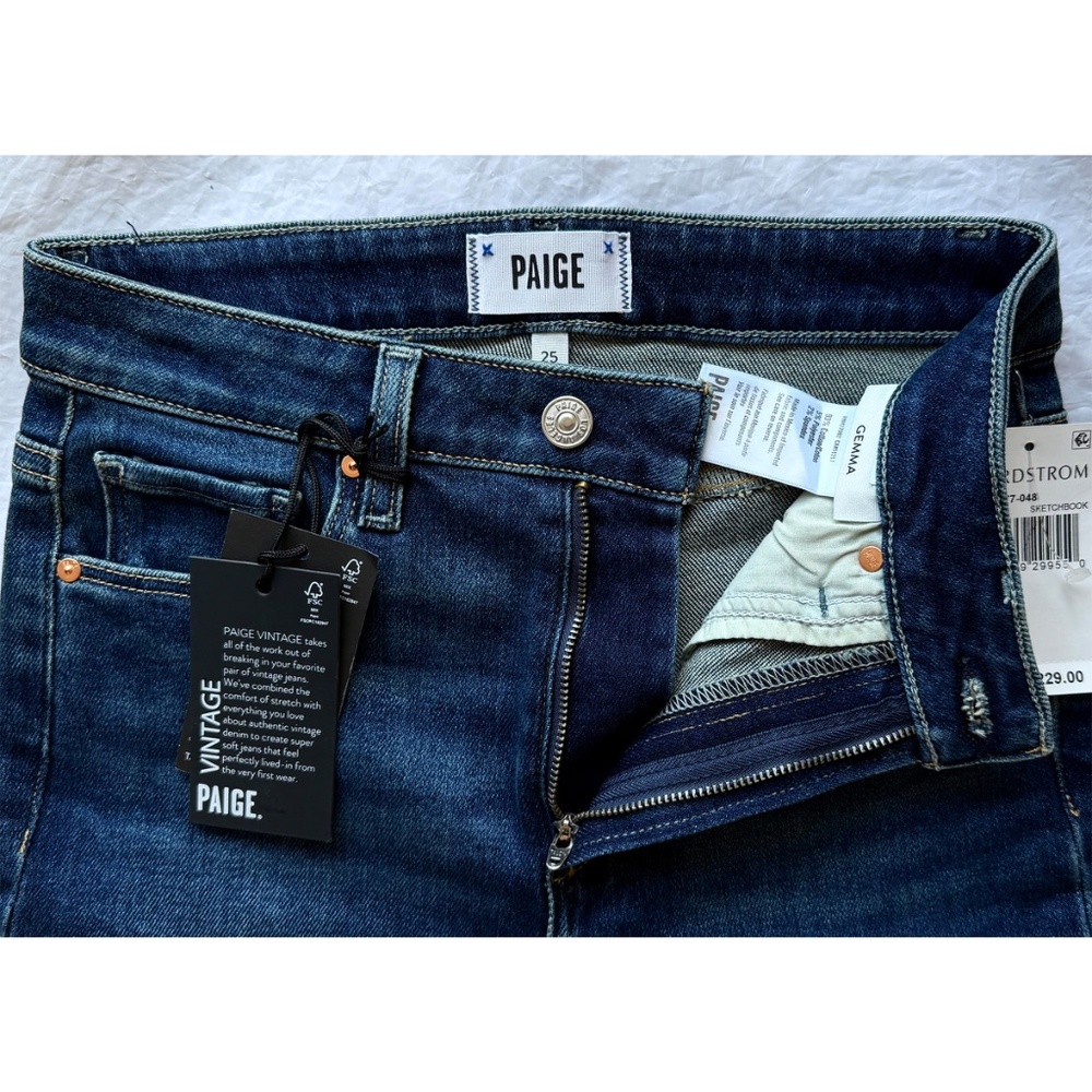PAIGE NWT GEMMA HIGH RISE CIGARETTE LEG STRETCH SKETCHBOOK JEAN. SIZE 25 - Picture 12 of 14